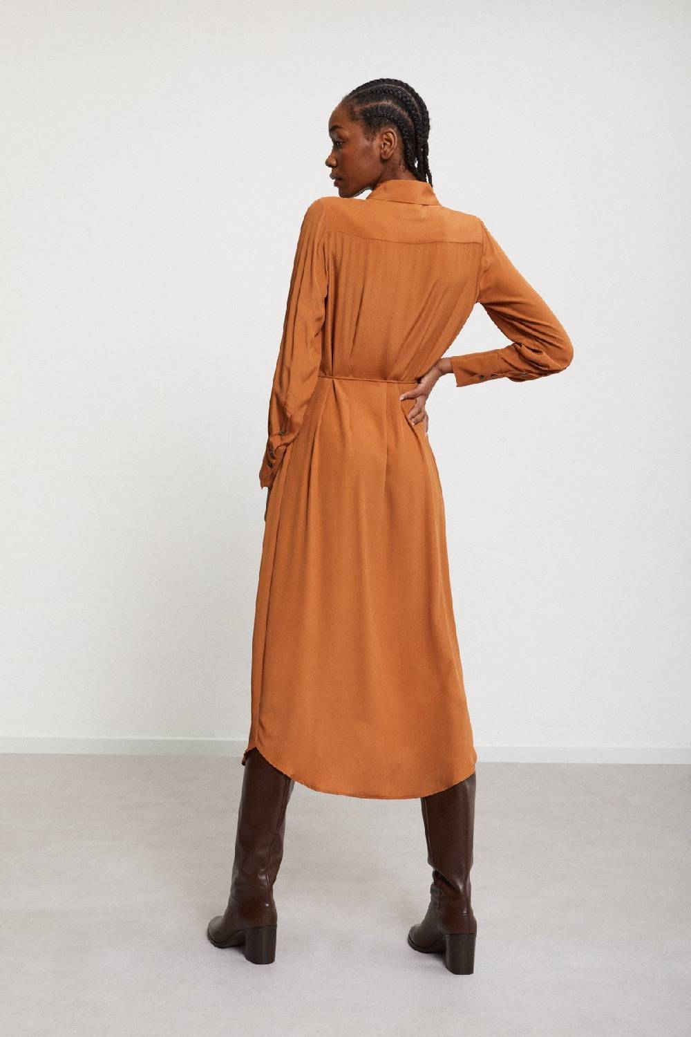 Ottod'Ame Silk-blend Long Chemisier With Belt