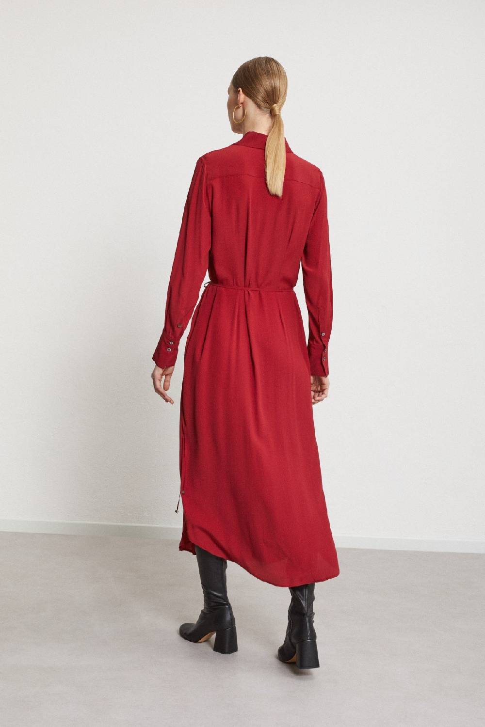 Ottod'Ame Silk-blend Long Chemisier With Belt