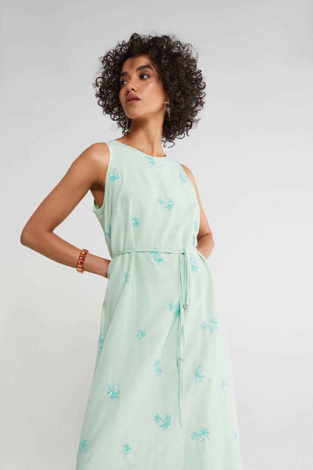 Ottod'Ame Silk Blend Long Dress With Embroideries