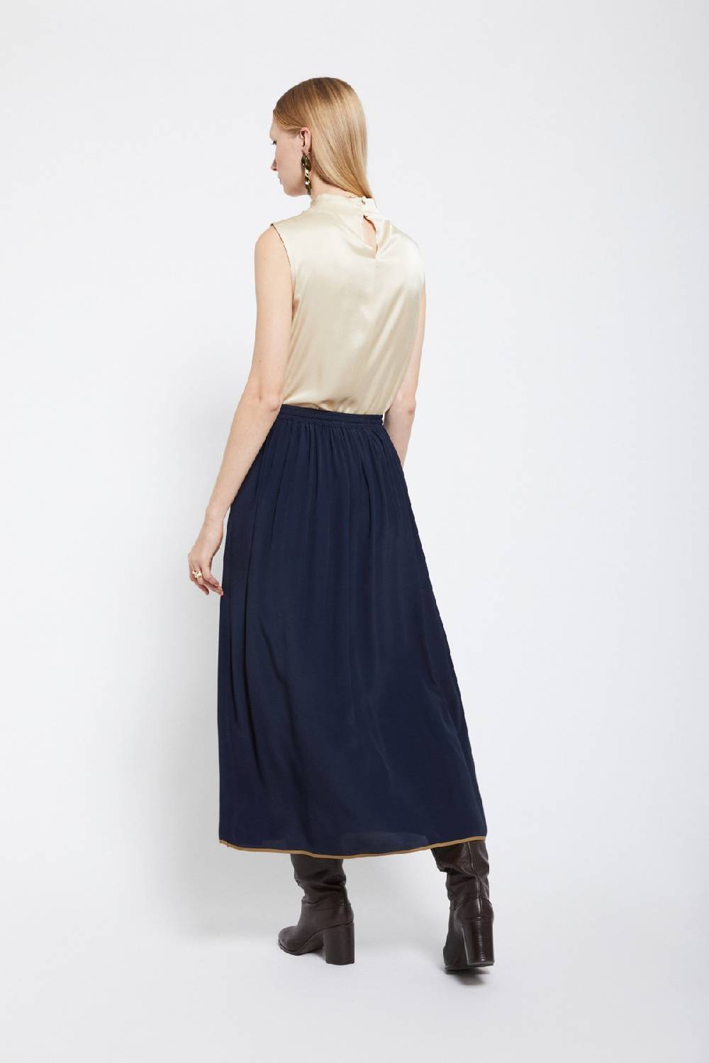 Ottod'Ame Silk-blend Long Skirt
