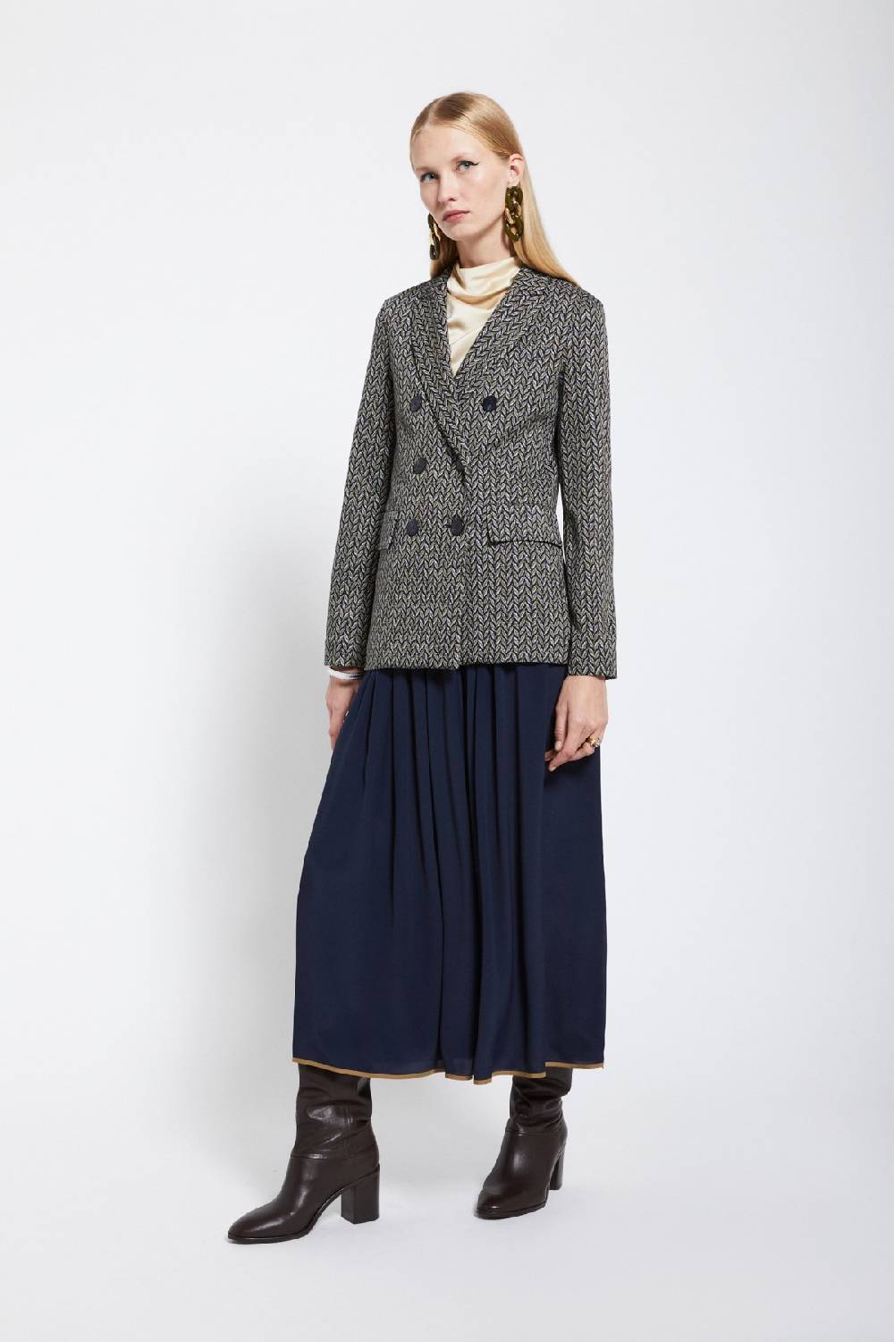 Ottod'Ame Silk-blend Long Skirt