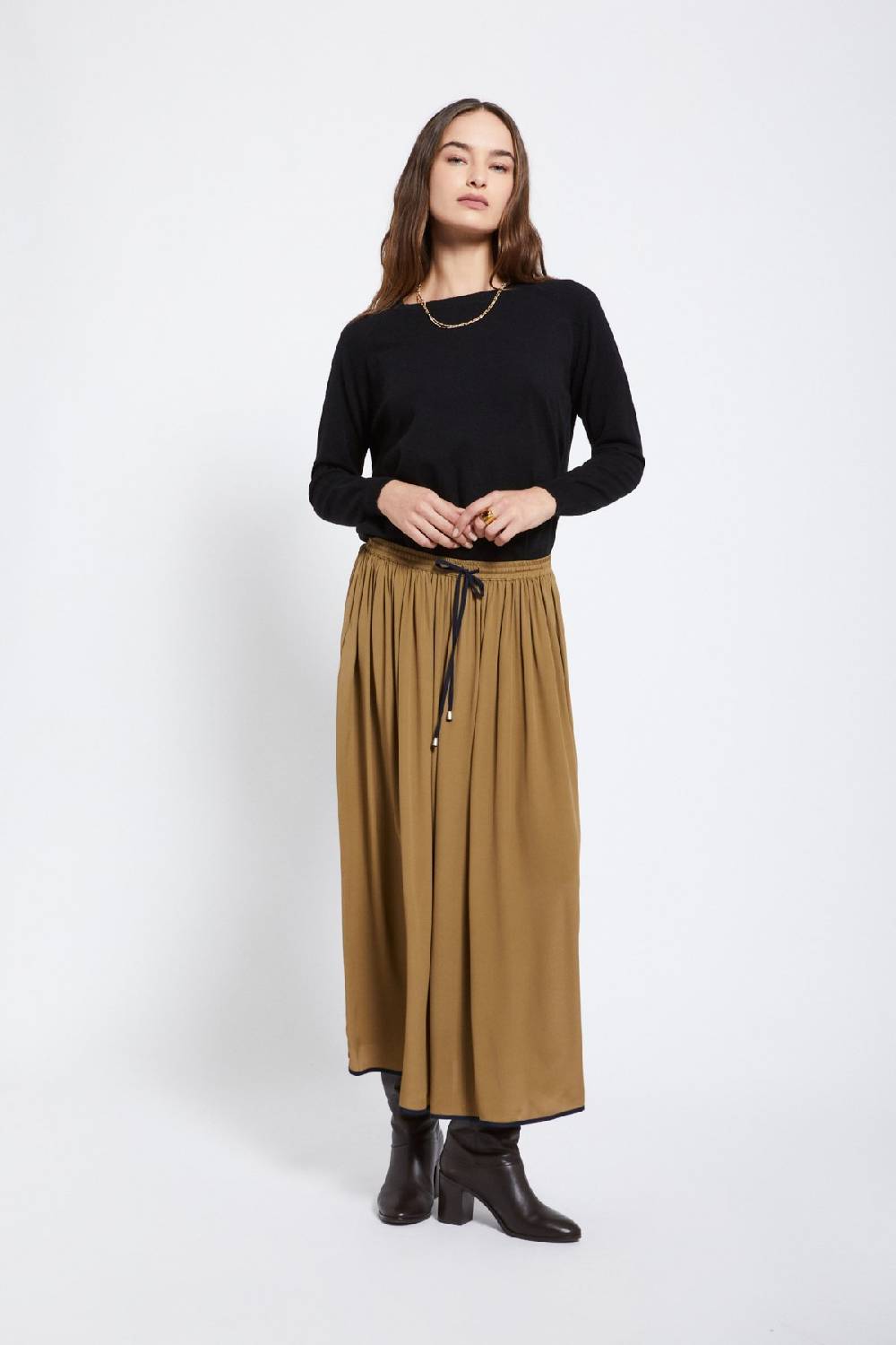 ottod'Ame Silk-blend long skirt