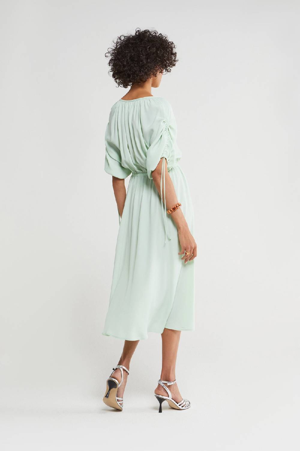 Ottod'Ame Silk Blend Midi Dress With Drawstring