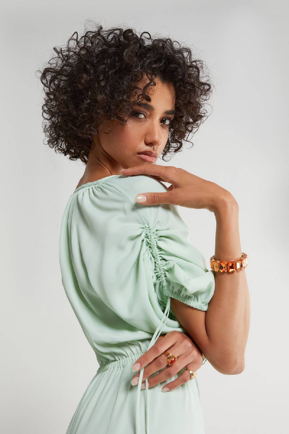 Ottod'Ame Silk Blend Midi Dress With Drawstring