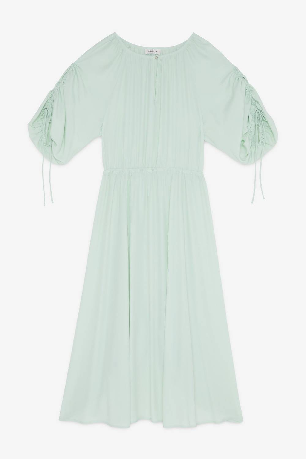 Ottod'Ame Silk Blend Midi Dress With Drawstring