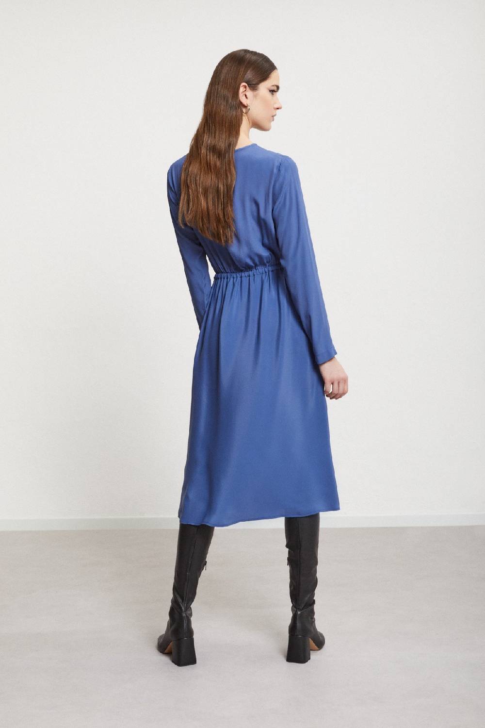 Ottod'Ame Silk-blend Midi Dress With Knot