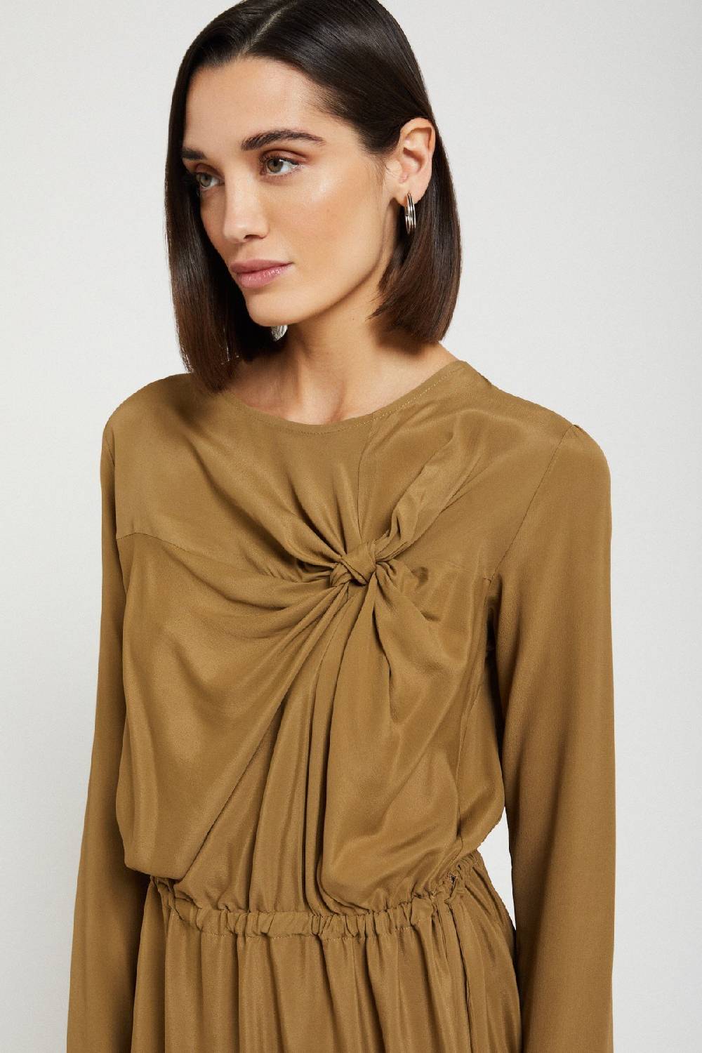 Ottod'Ame Silk-blend Midi Dress With Knot