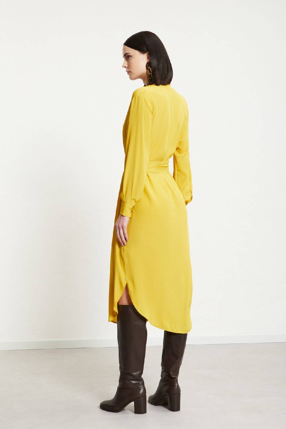 Ottod'Ame Silk-blend Midi Dress With Sash