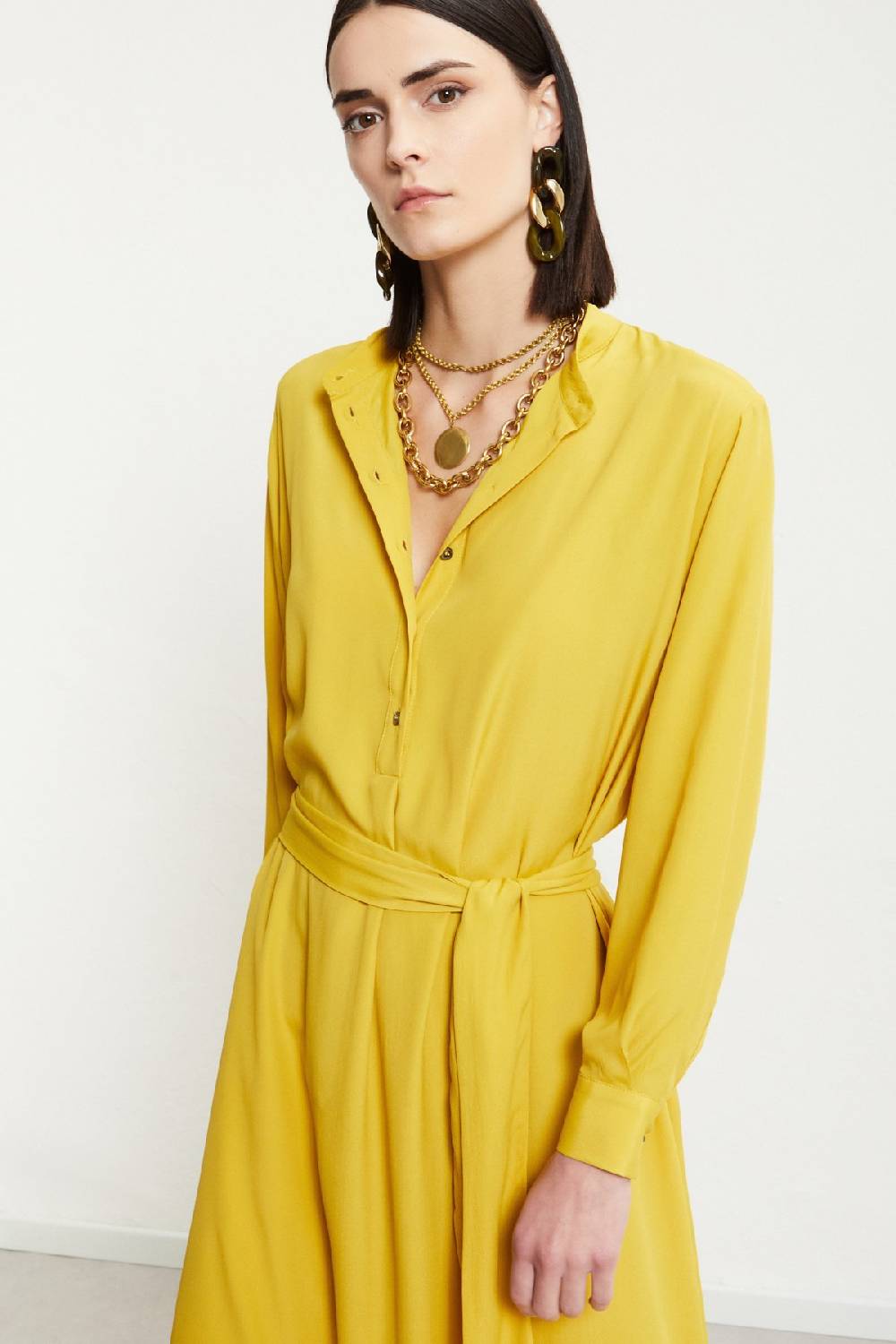 Ottod'Ame Silk-blend Midi Dress With Sash