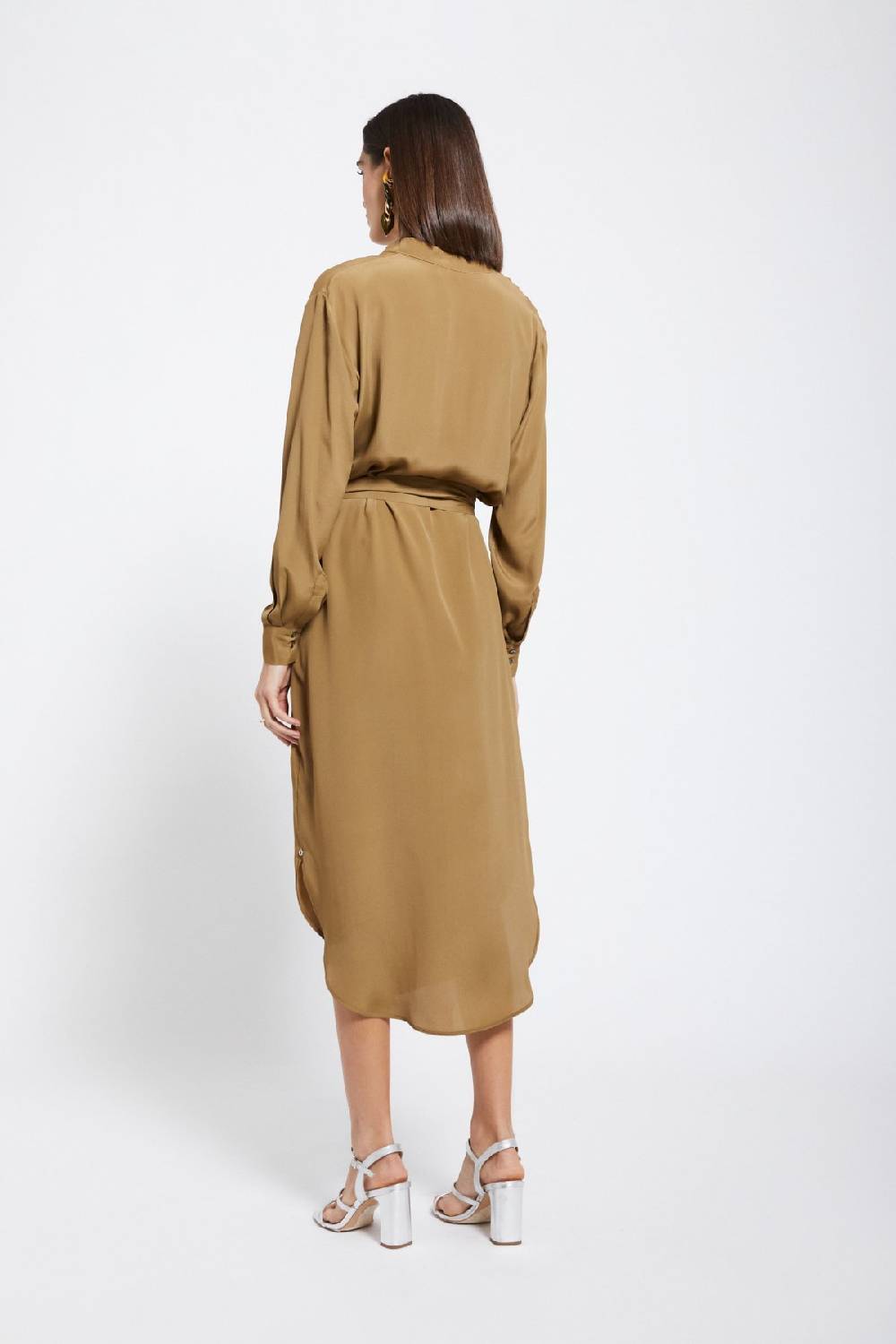 Ottod'Ame Silk-blend Midi Dress With Sash