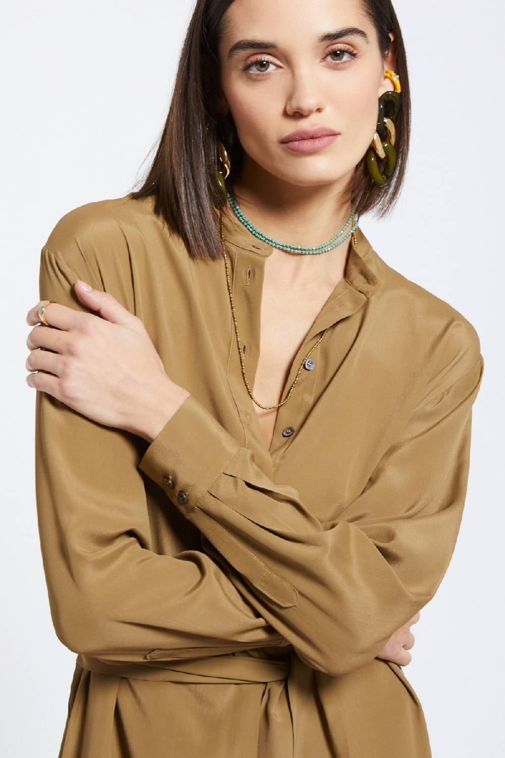 Ottod'Ame Silk-blend Midi Dress With Sash