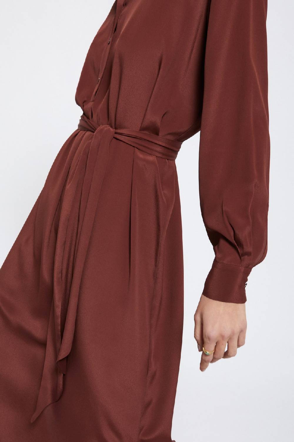 Ottod'Ame Silk-blend Midi Dress With Sash