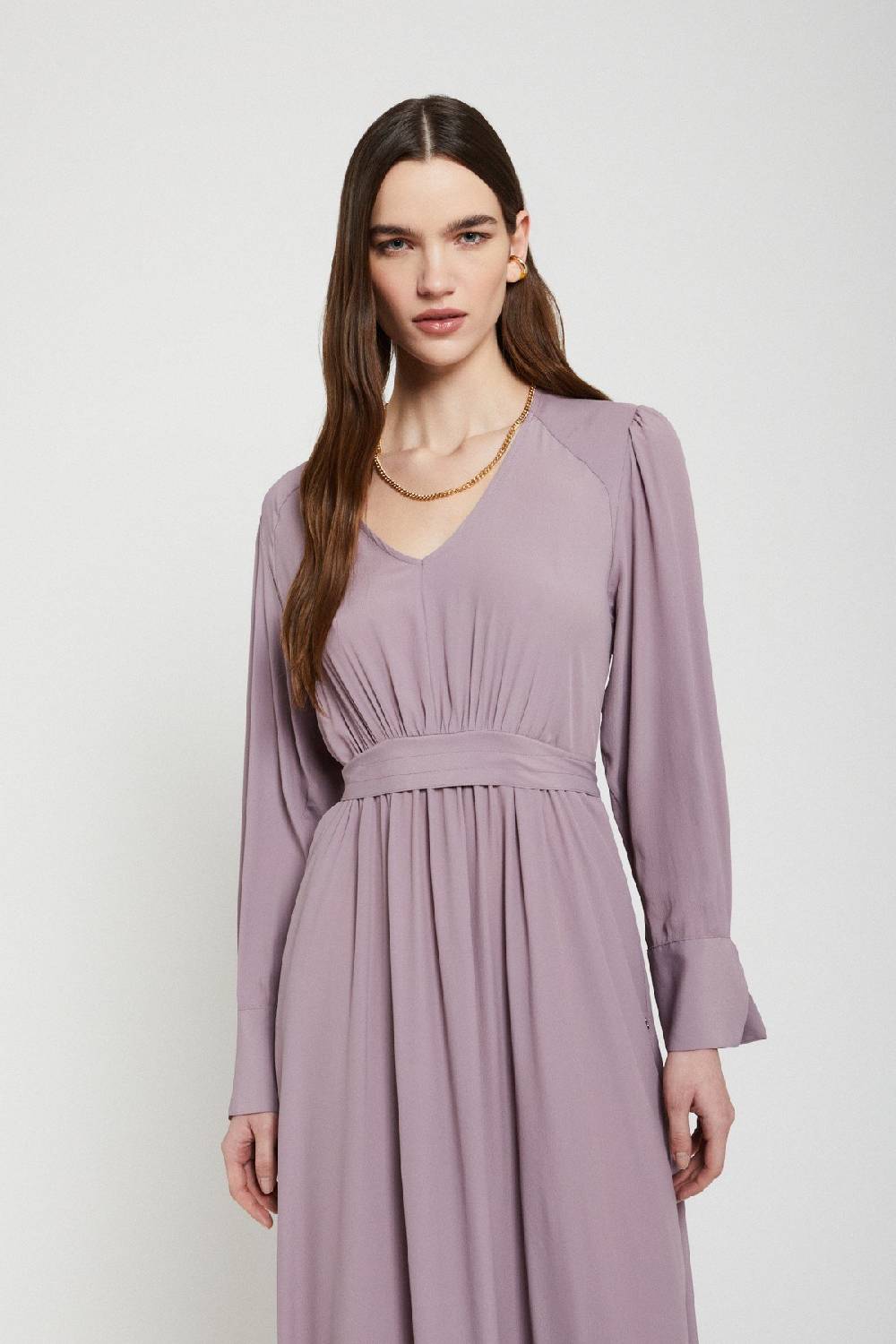 Ottod'Ame Silk-blend Midi Dress With V Neck