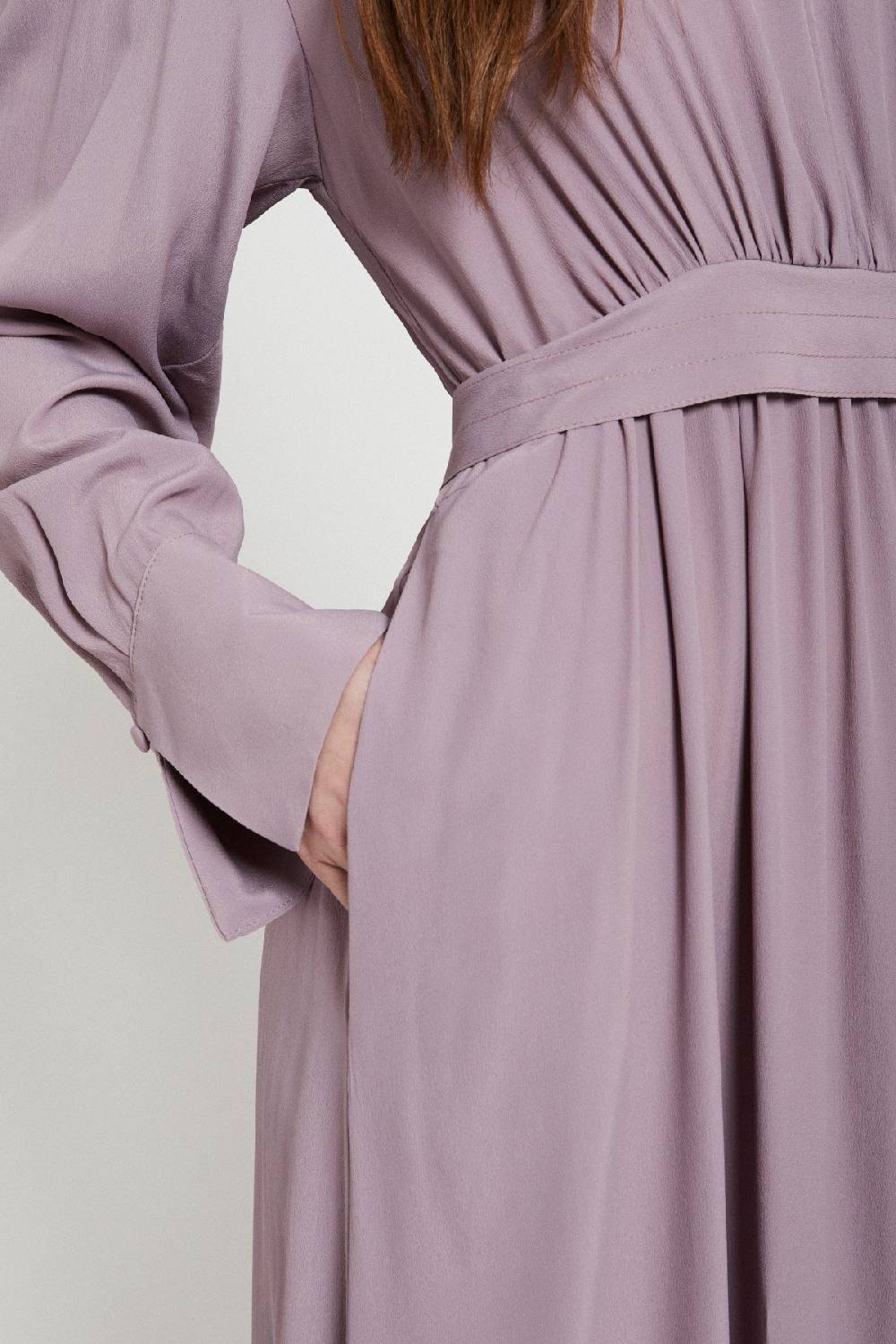 Ottod'Ame Silk-blend Midi Dress With V Neck