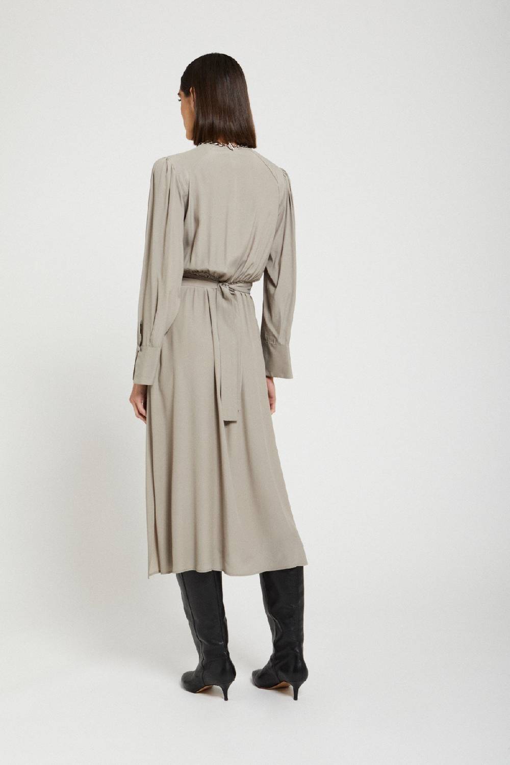 Ottod'Ame Silk-blend Midi Dress With V Neck