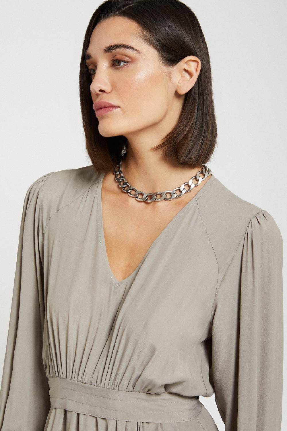 Ottod'Ame Silk-blend Midi Dress With V Neck