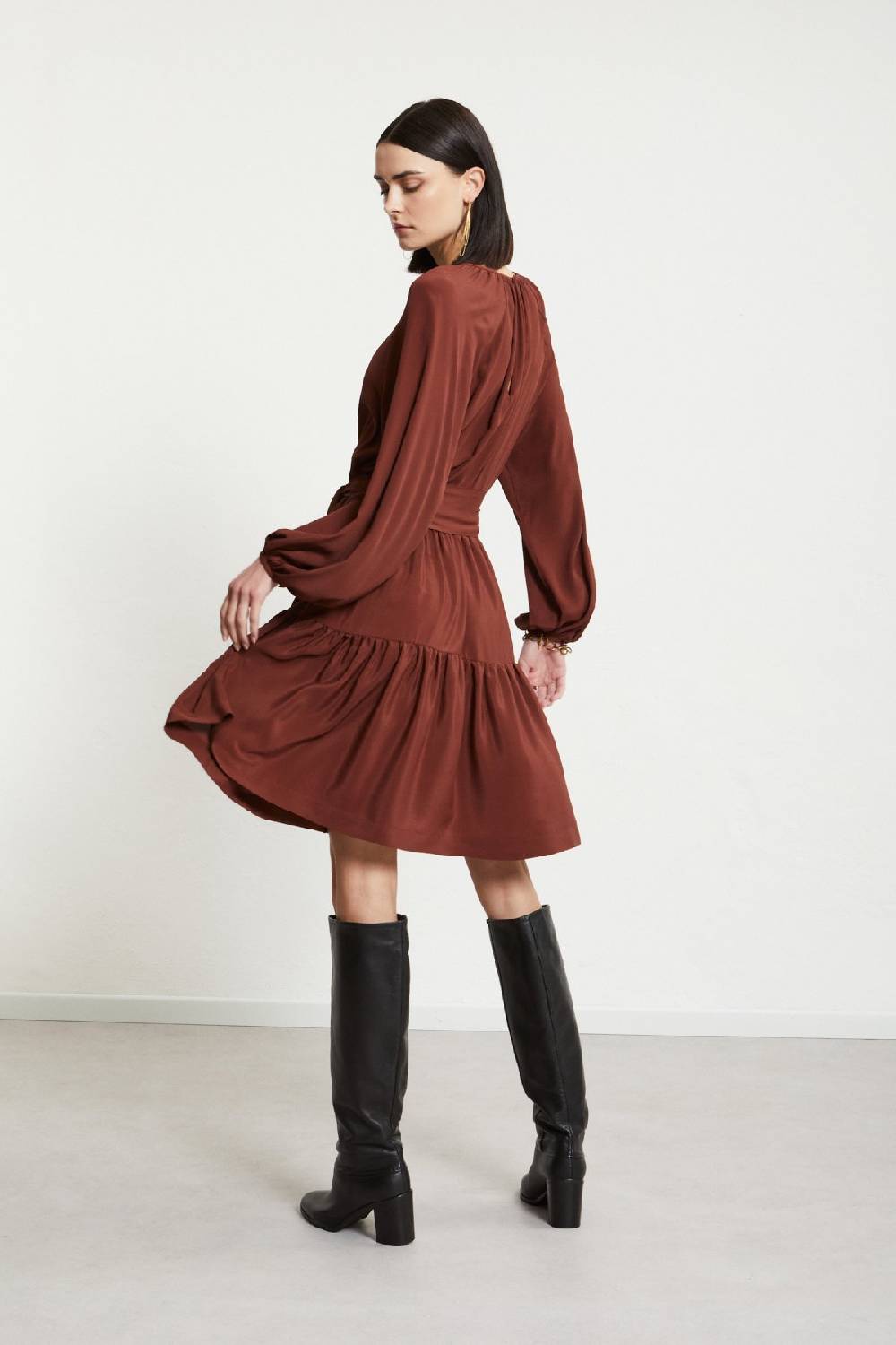 Ottod'Ame Silk-blend Mini Dress With Sash