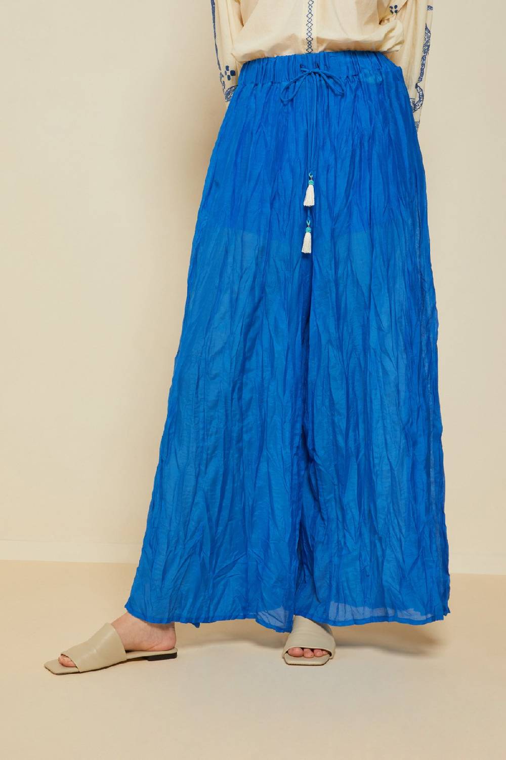 Ottod'Ame Silk Blend Palazzo Trousers