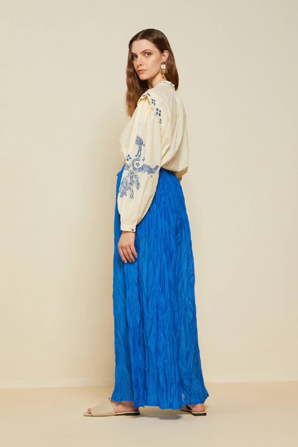 Ottod'Ame Silk Blend Palazzo Trousers