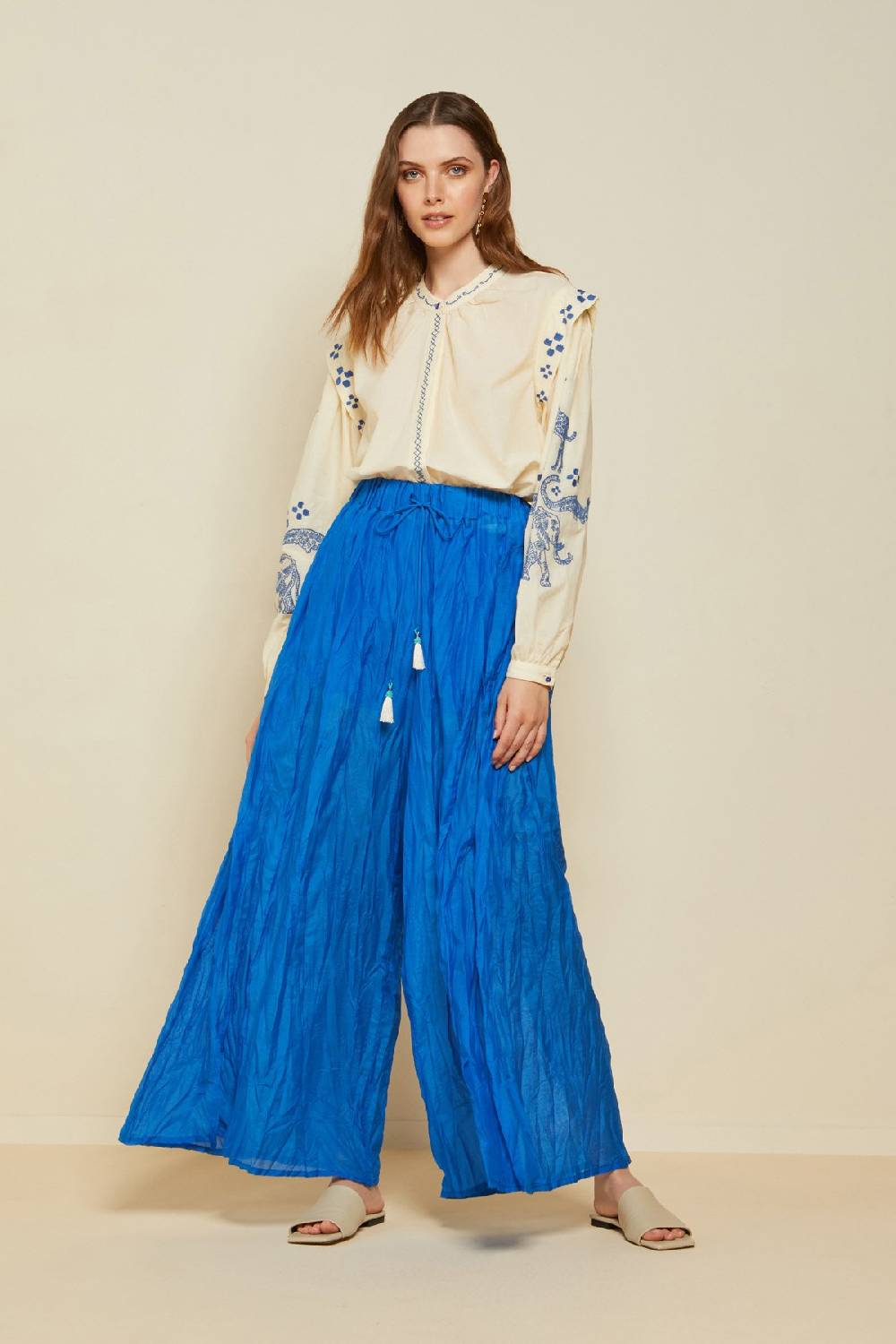 ottod'Ame Silk blend palazzo trousers