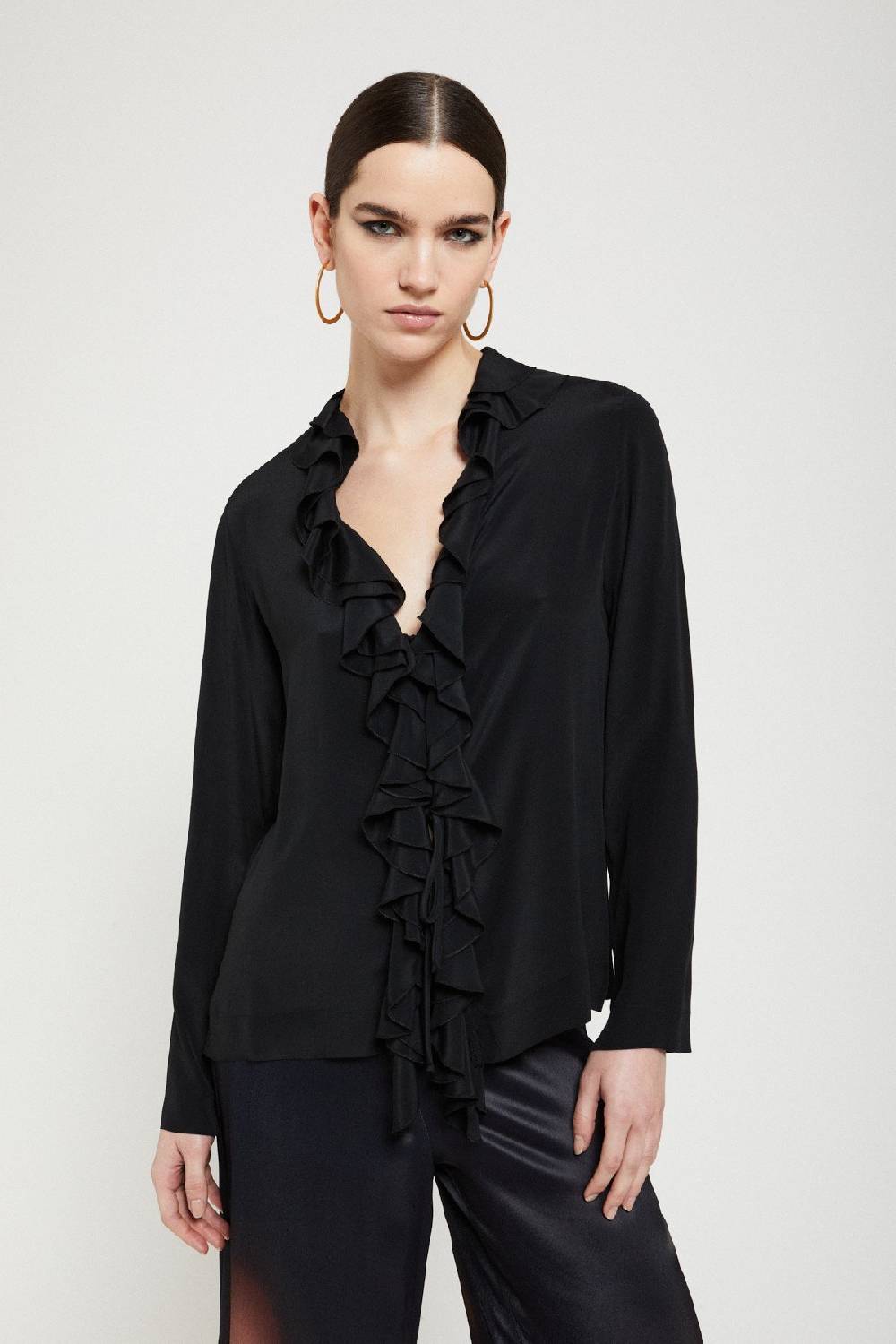 Ottod'Ame Silk-blend Shirt With Rouches