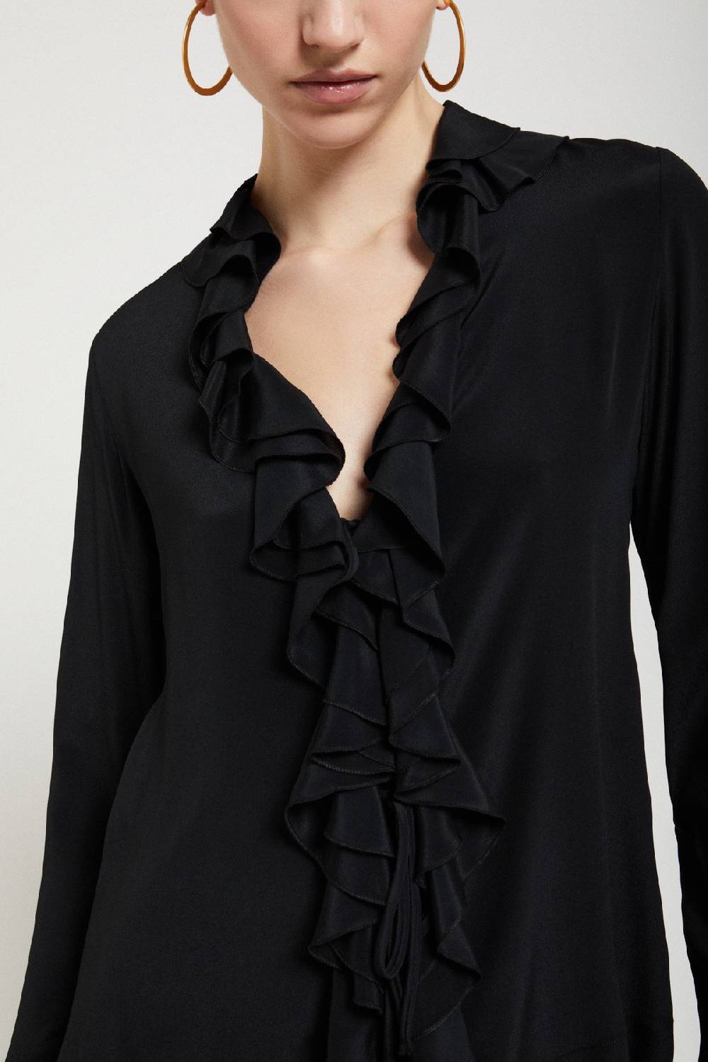 Ottod'Ame Silk-blend Shirt With Rouches