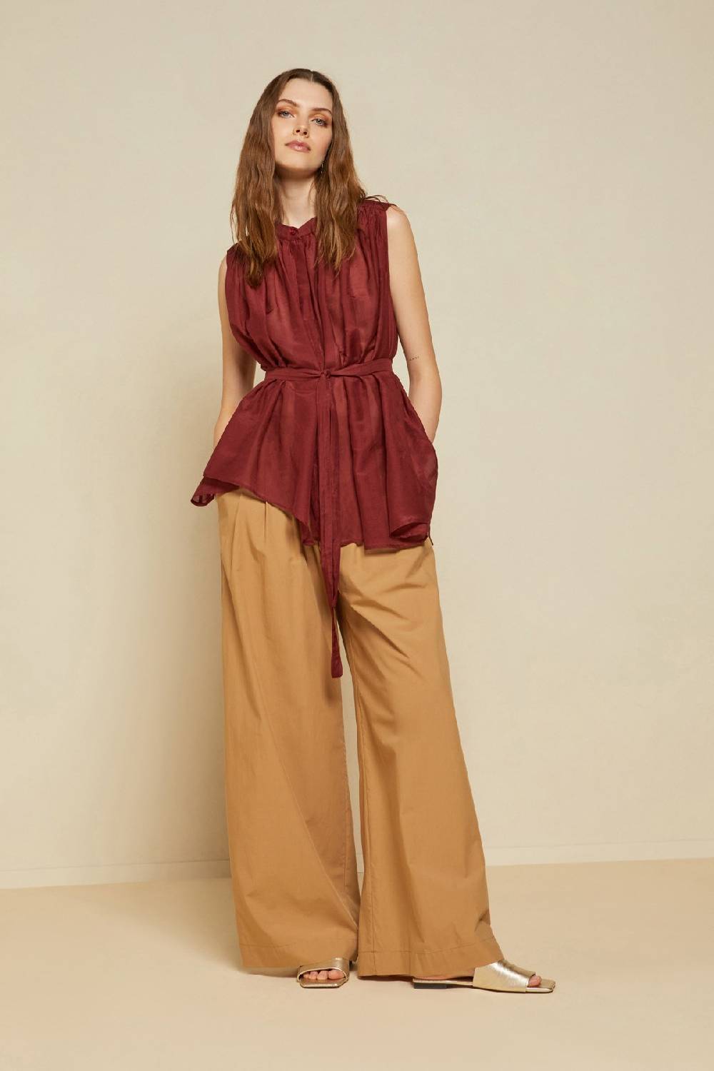 Ottod'Ame Silk Blend Sleeveless Shirt