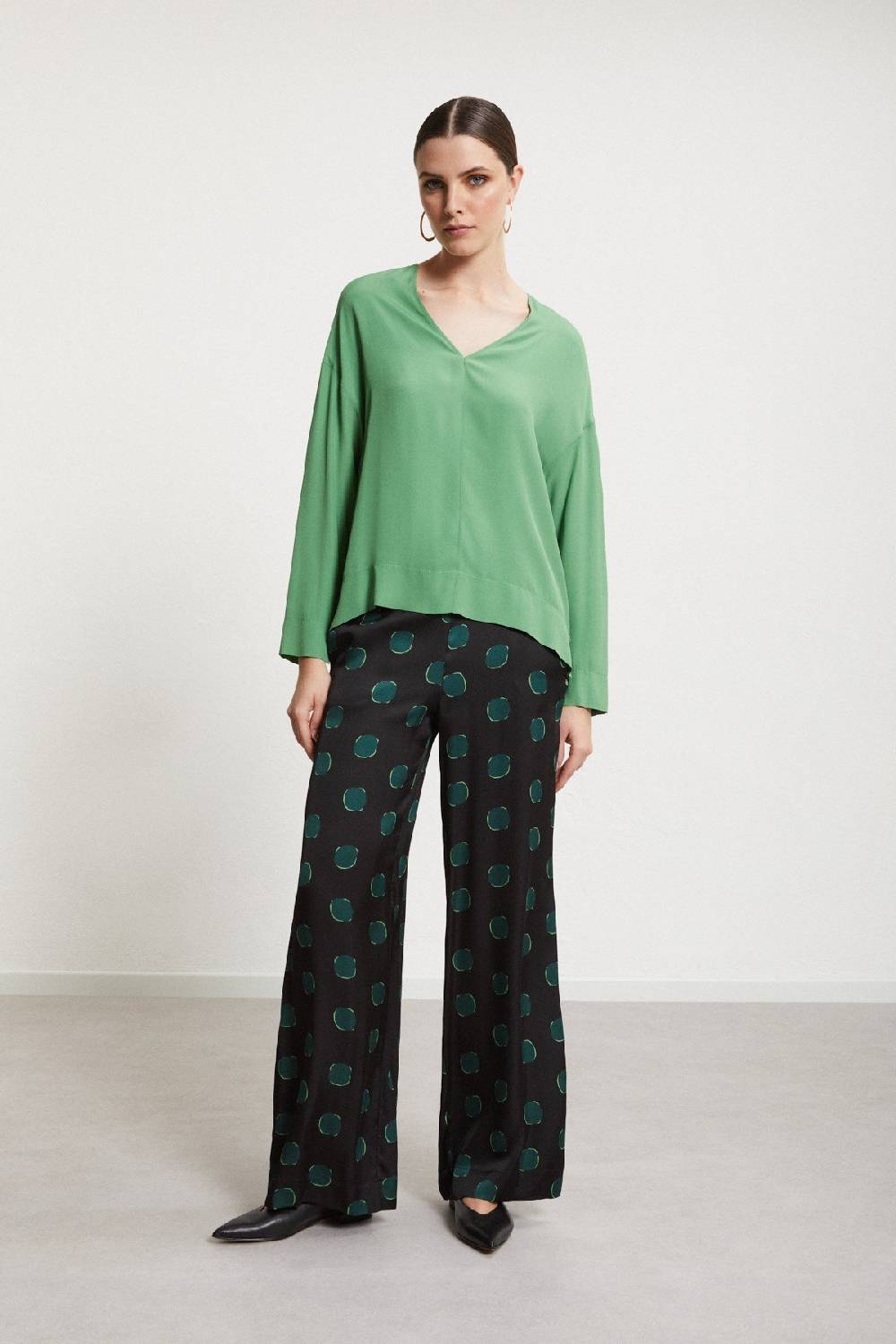 Ottod'Ame Silk-blendl Flared Blouse