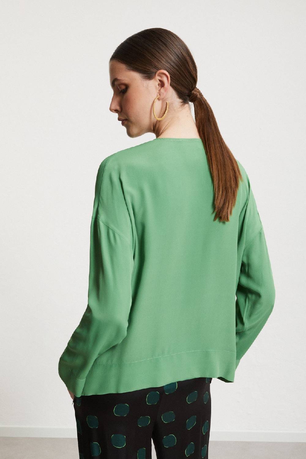 Ottod'Ame Silk-blendl Flared Blouse