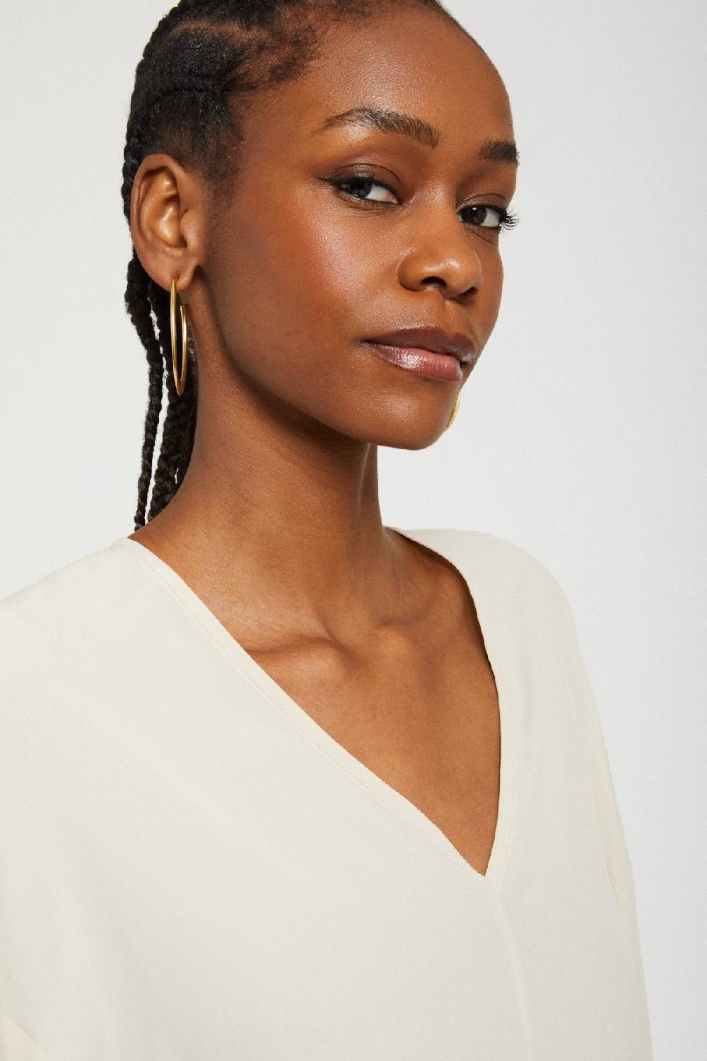 Ottod'Ame Silk-blendl Flared Blouse