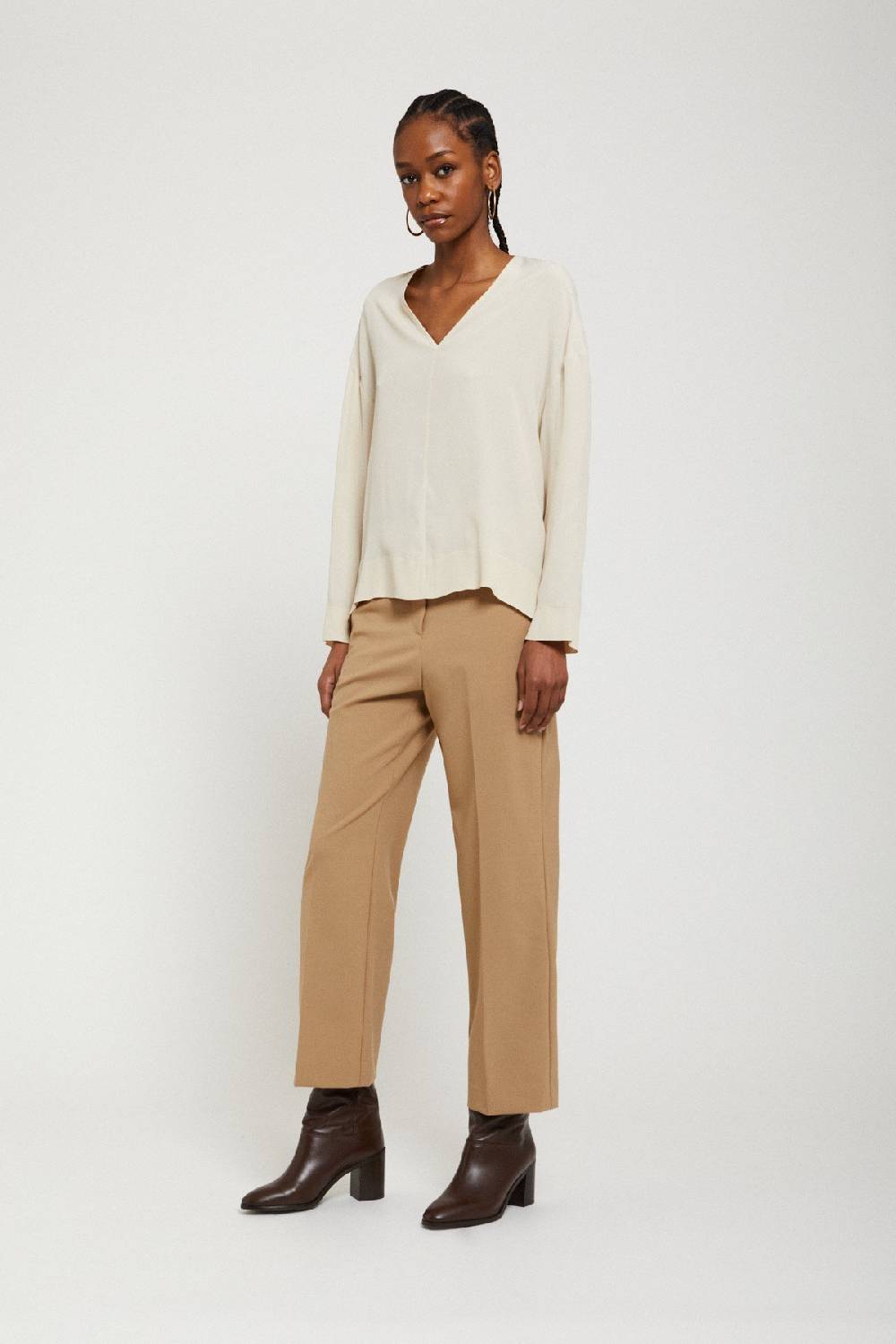 Ottod'Ame Silk-blendl Flared Blouse