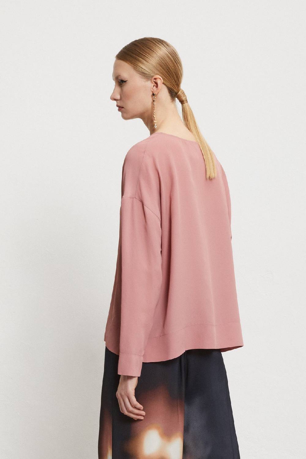 Ottod'Ame Silk-blendl Flared Blouse