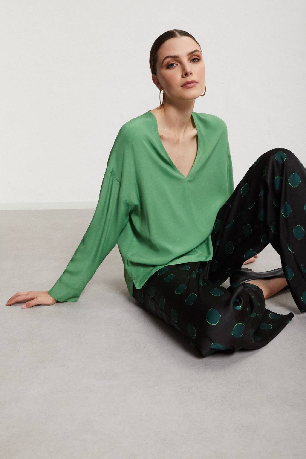 ottod'Ame Silk-blendl flared blouse