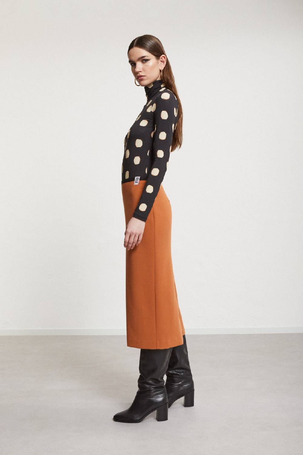 Ottod'Ame Solid Midi Skirt