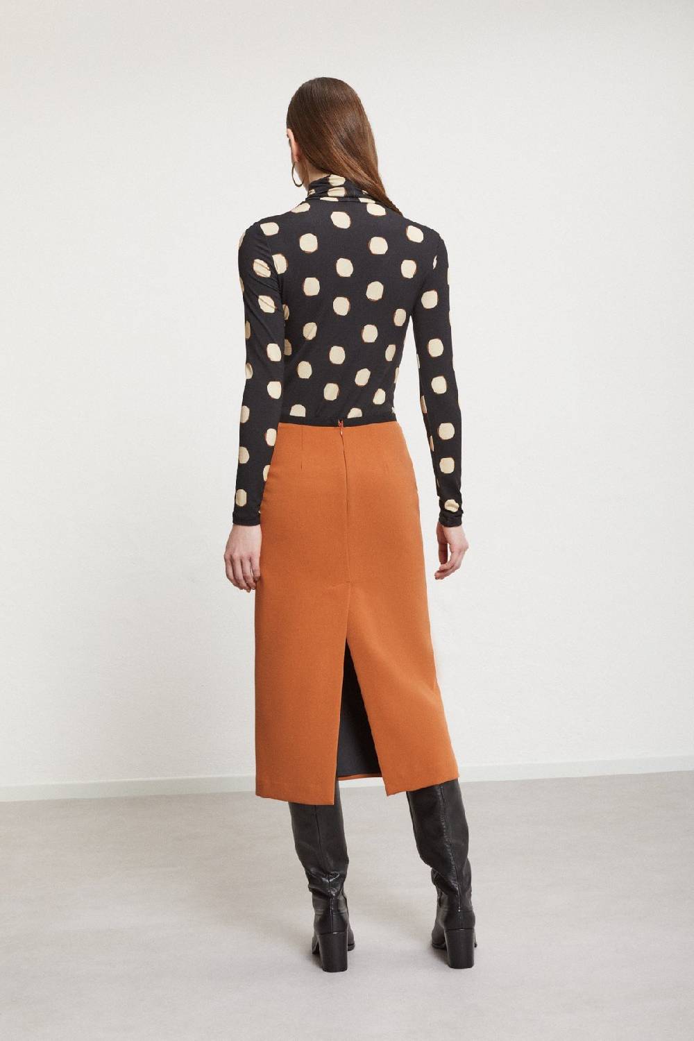 Ottod'Ame Solid Midi Skirt