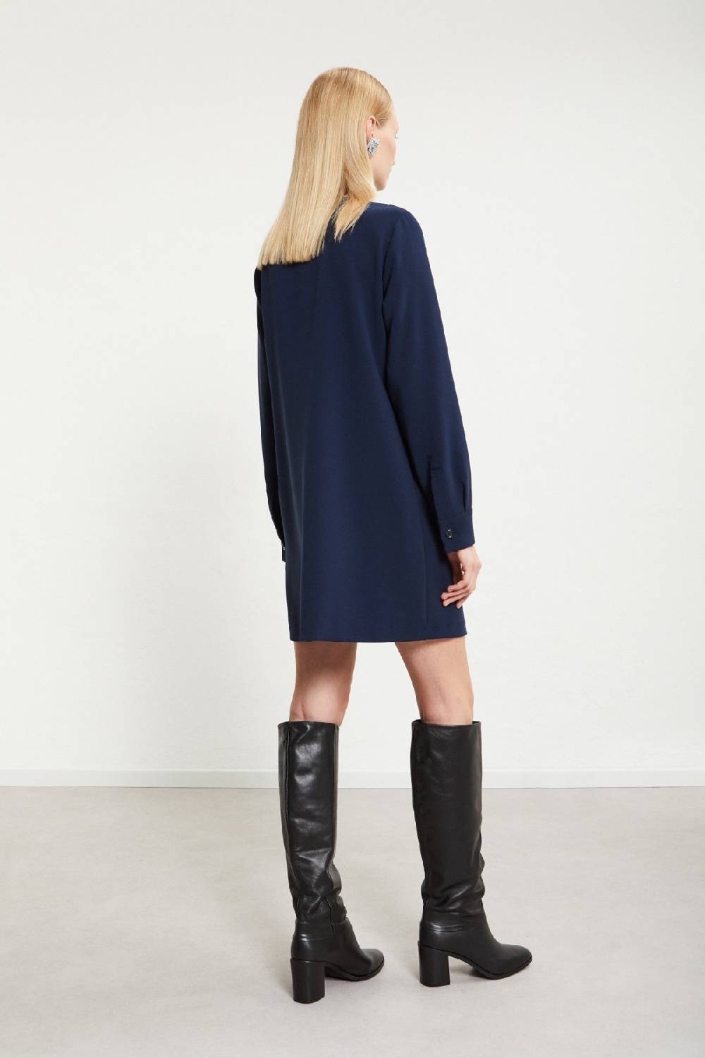 Ottod'Ame Solid Short Dress With Collar