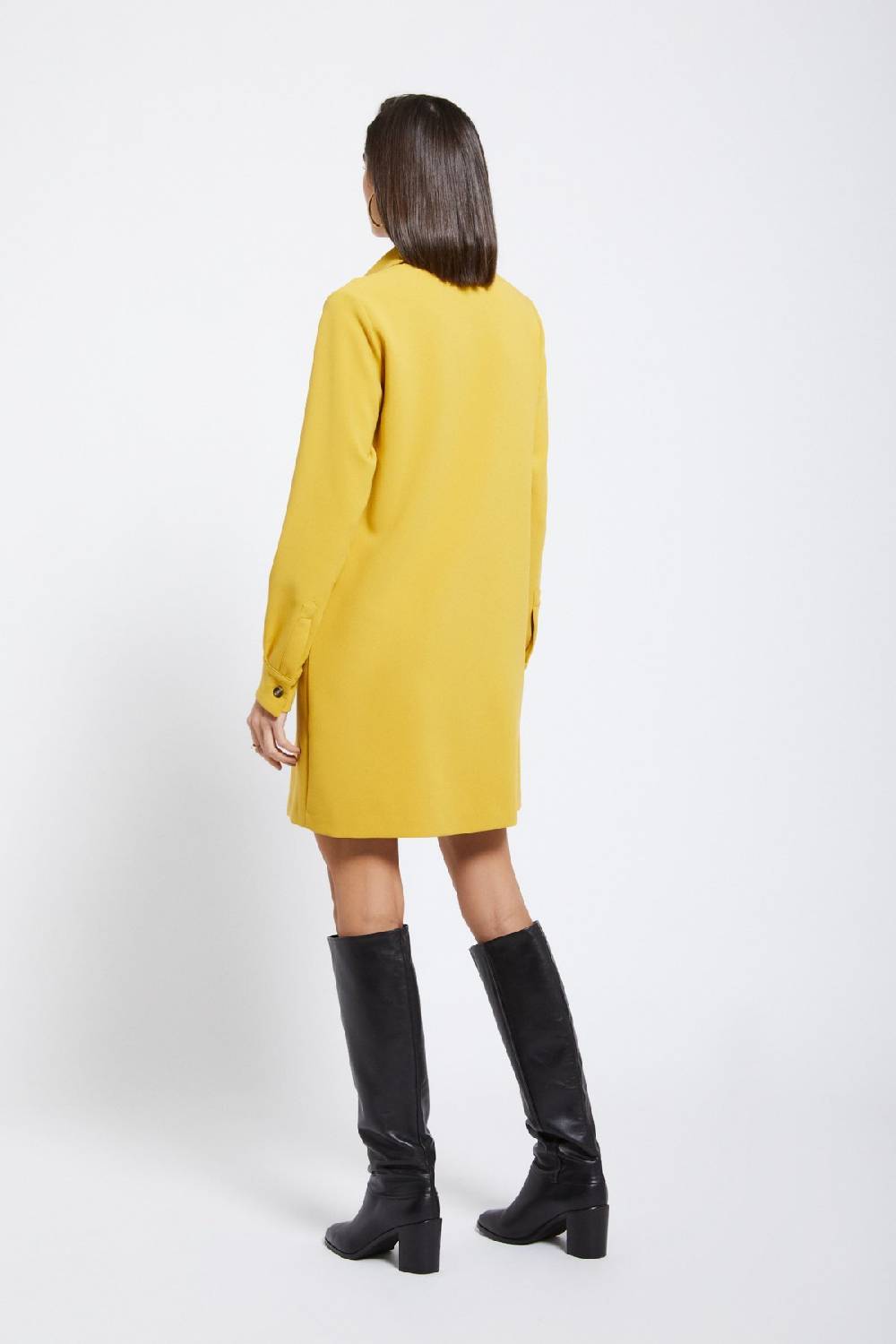 Ottod'Ame Solid Short Dress With Collar