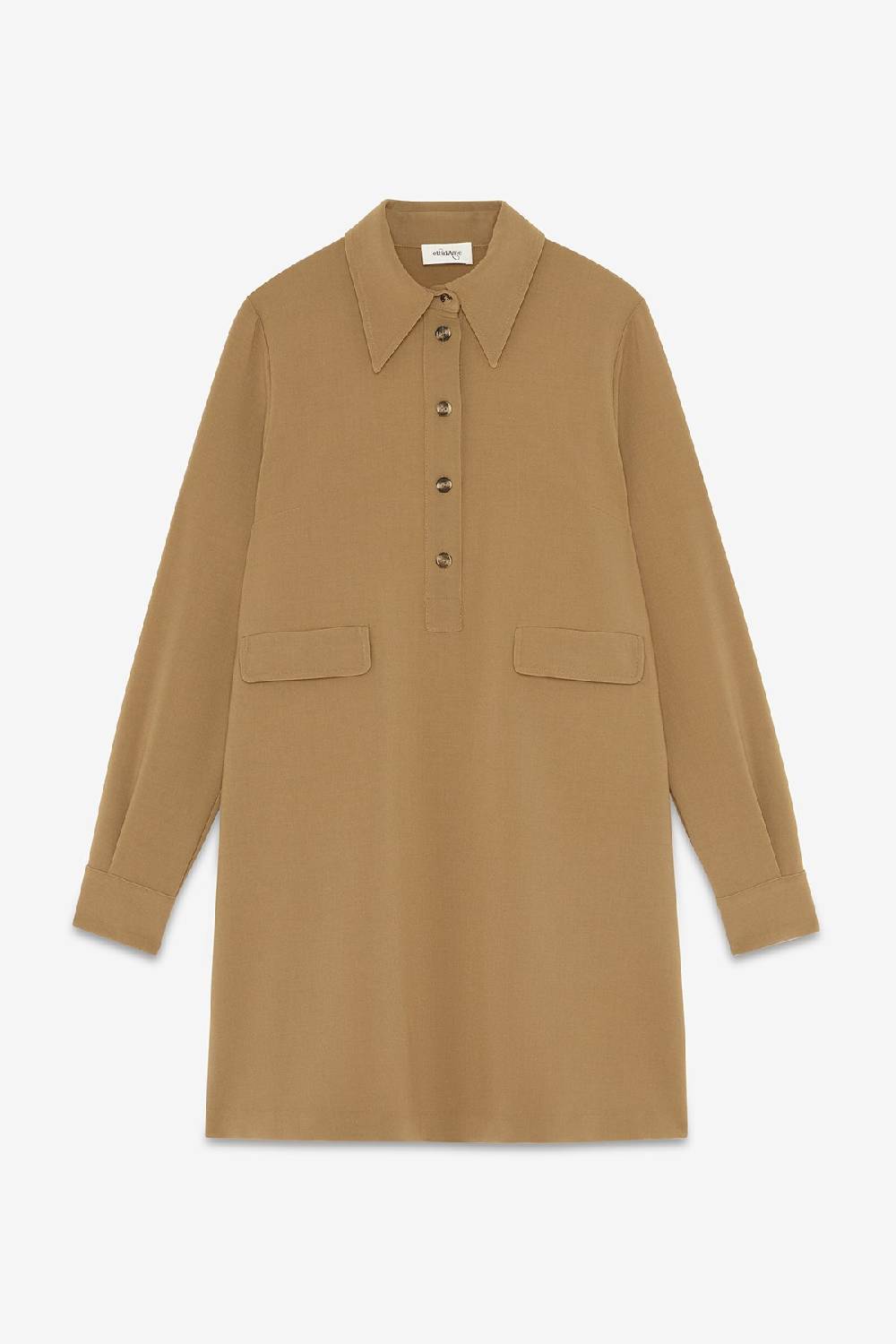 Ottod'Ame Solid Short Dress With Collar