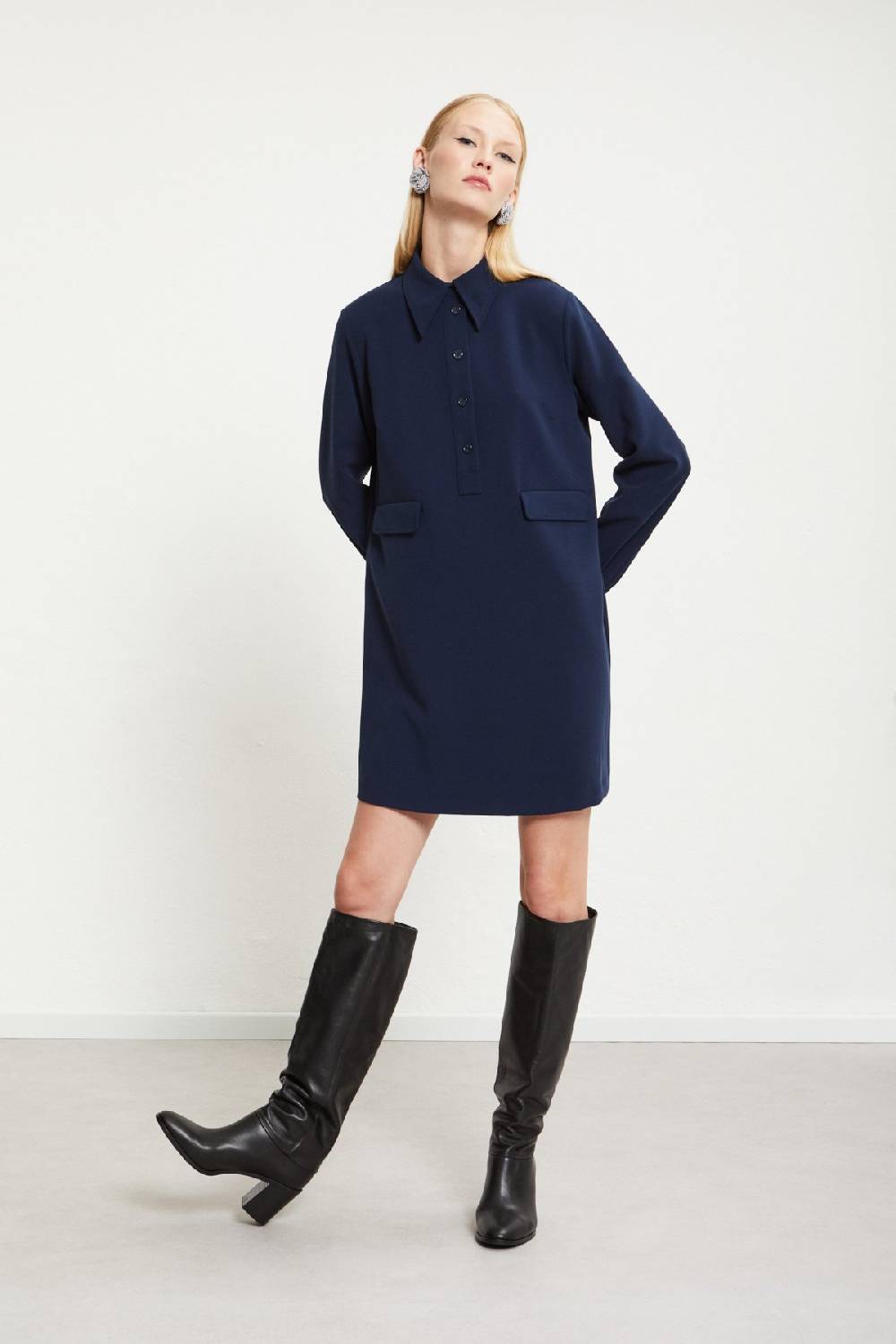 ottod'Ame Solid short dress with collar