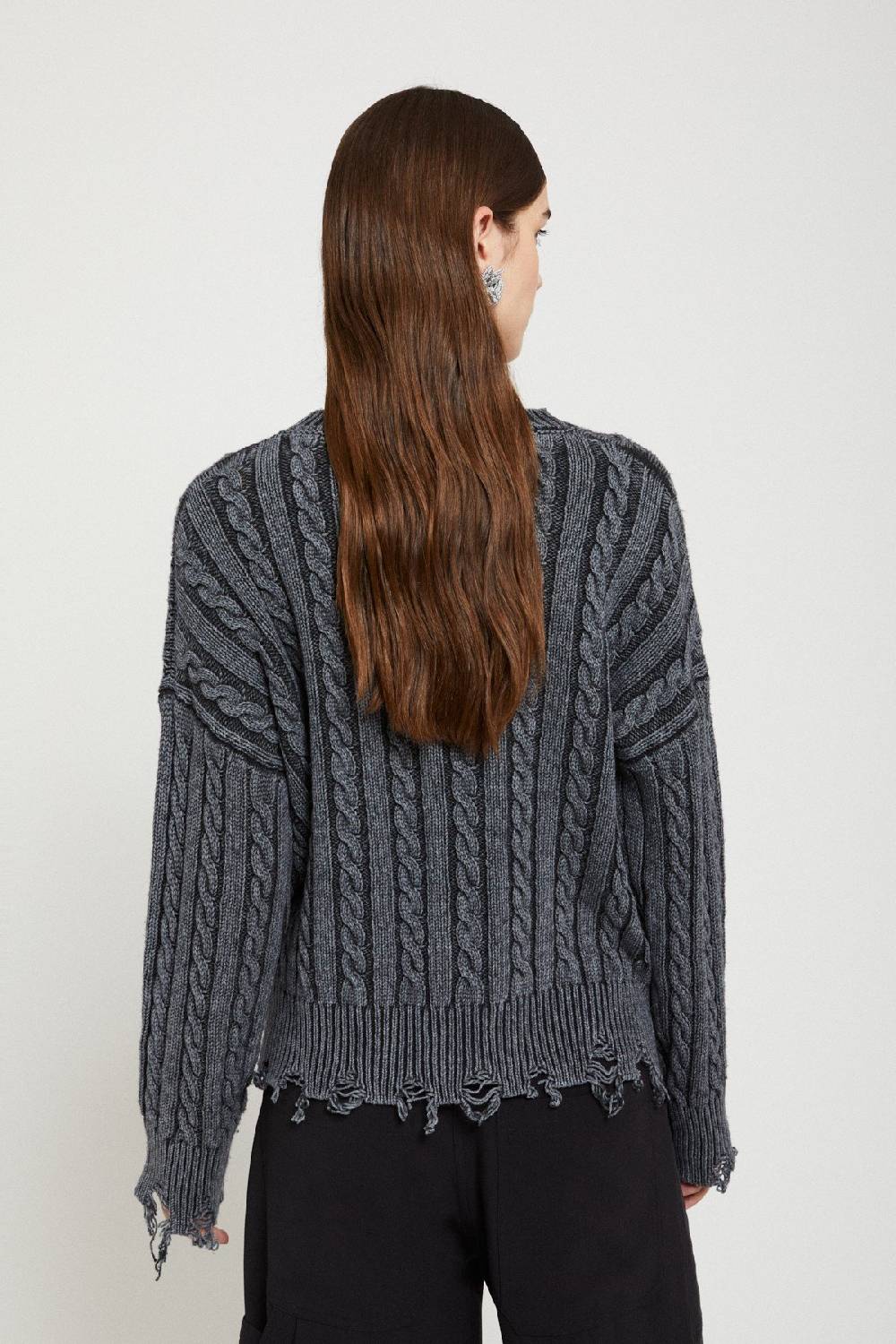 Ottod'Ame Sweater With Fringed Bottom