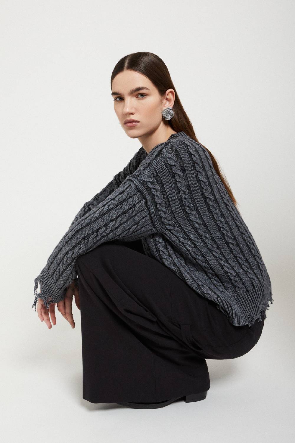 Ottod'Ame Sweater With Fringed Bottom