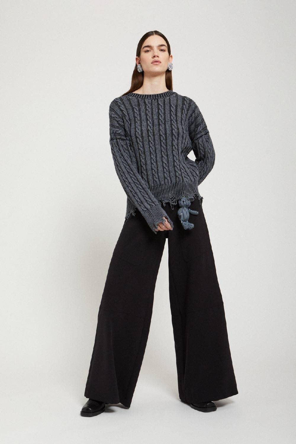 ottod'Ame Sweater with fringed bottom