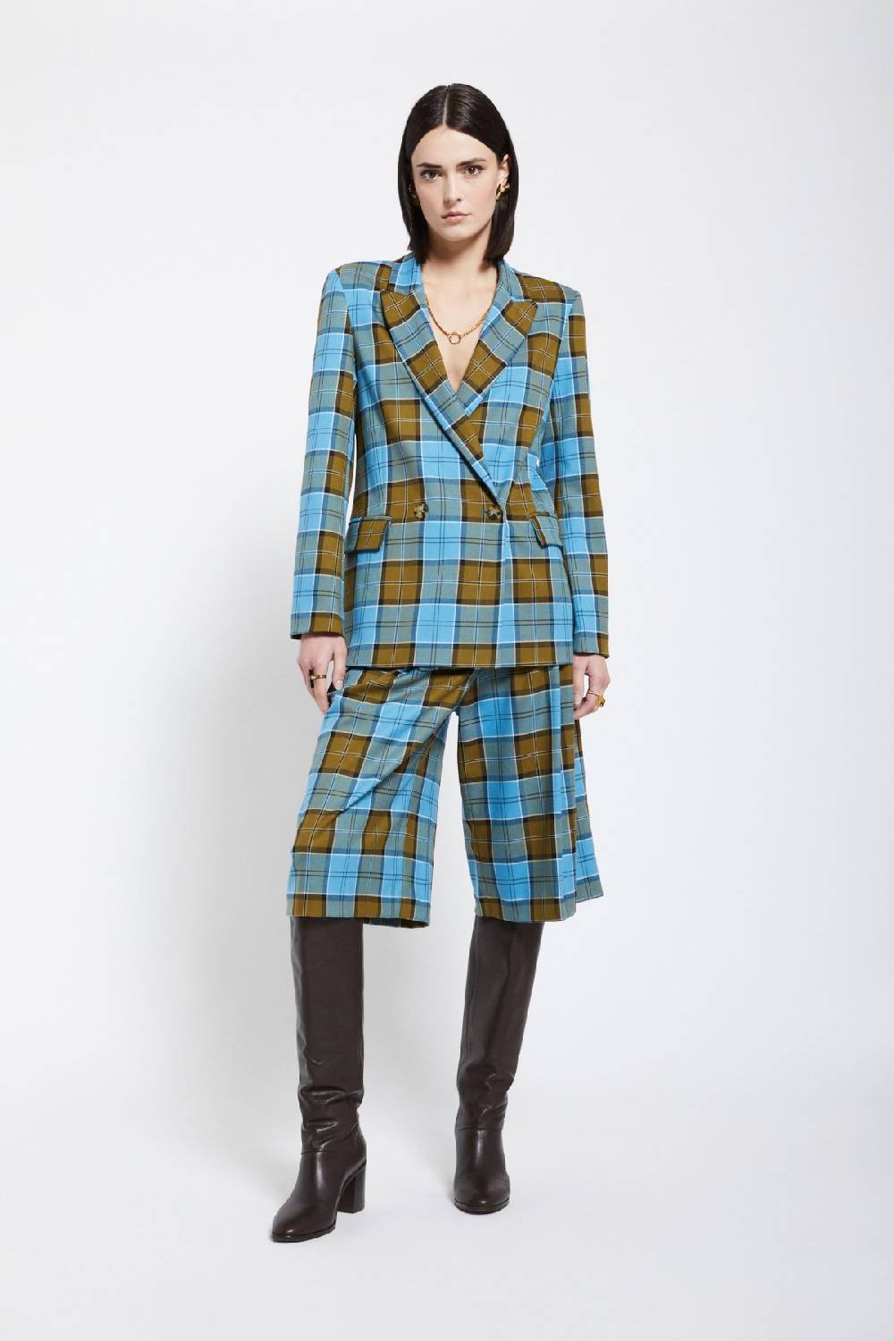 ottod'Ame Tartan double-breasted jacket