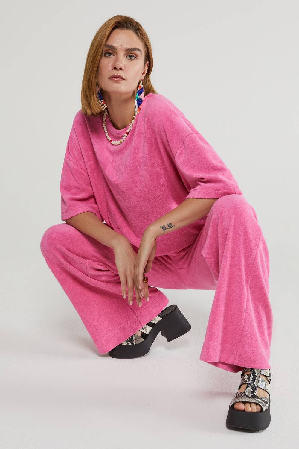 Ottod'Ame Terrycloth Sweatshirt With 3/4 Sleeves