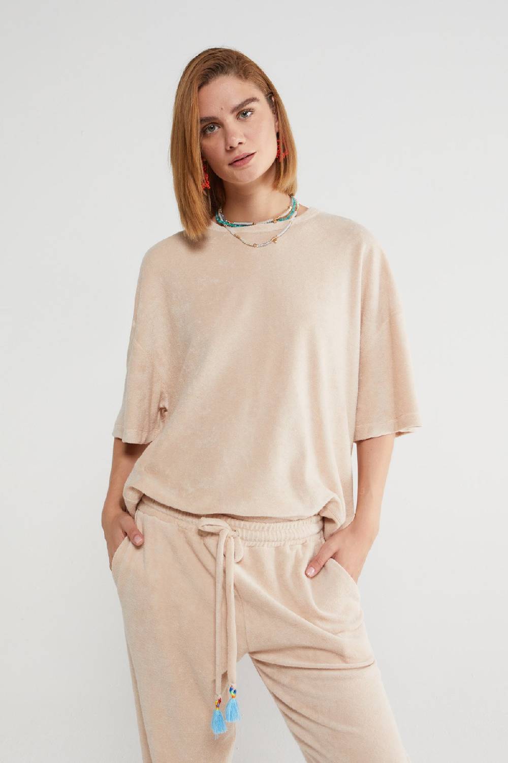Ottod'Ame Terrycloth Sweatshirt With 3/4 Sleeves