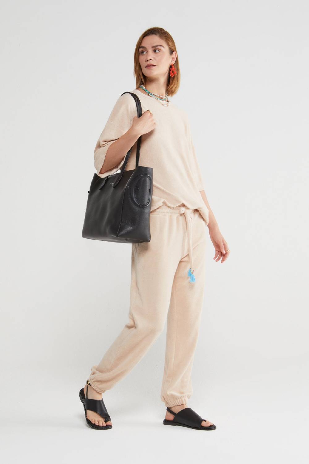 ottod'Ame Terrycloth sweatshirt with 3/4 sleeves