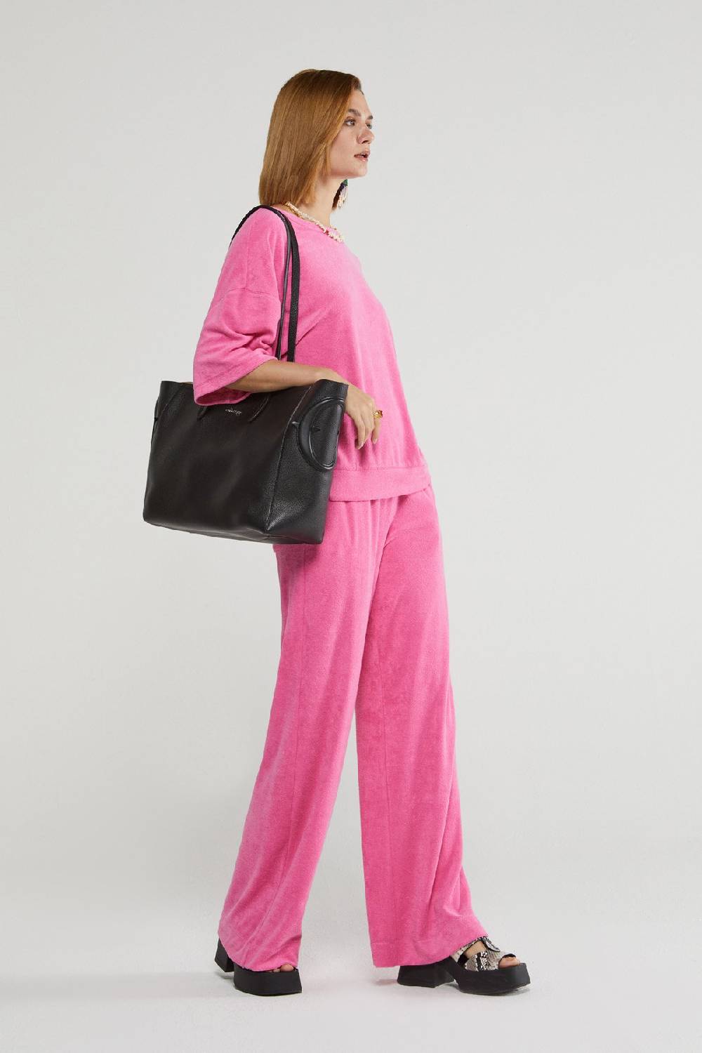 ottod'Ame Terrycloth sweatshirt with 3/4 sleeves