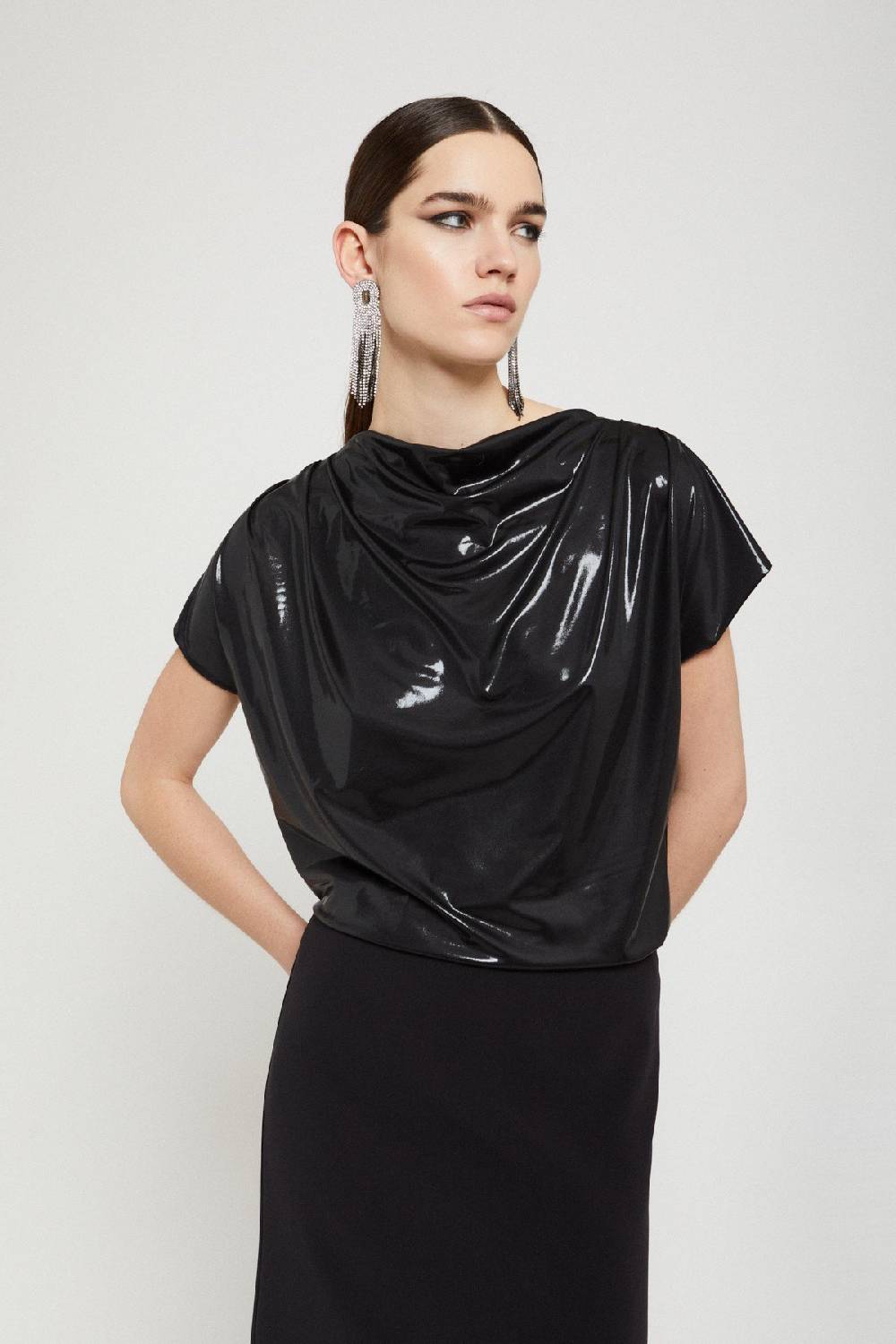 Ottod'Ame Top With Vinyl Effect