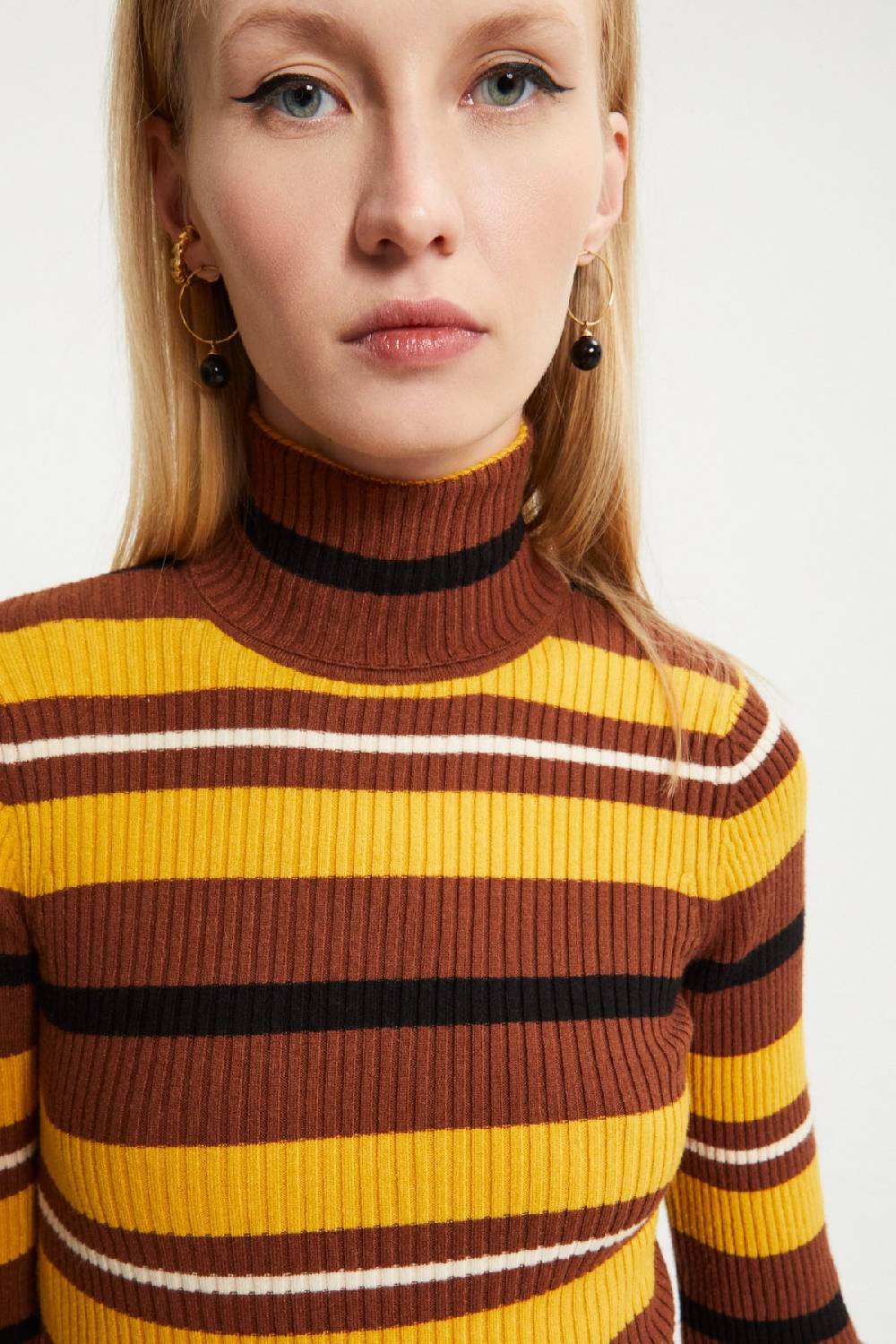 Ottod'Ame Turtleneck Jumper With Stripes