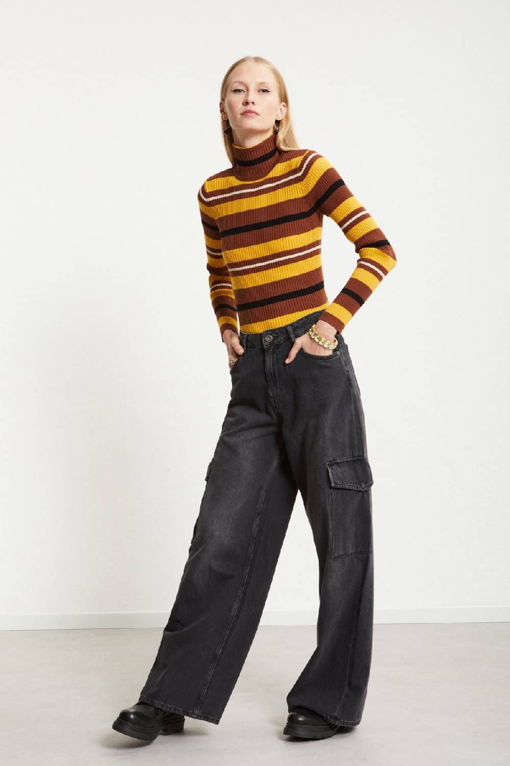 Ottod'Ame Turtleneck Jumper With Stripes
